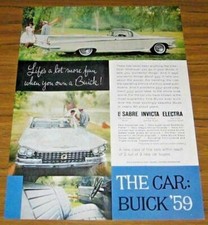 1958 Print Ad The 1959 Buick Convertible White Car picture