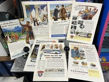 Vintage 1940s 1950s Greyhound Bus Transportation Advertising Print Ads Lot picture