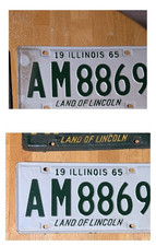 1965 Illinois License Plate Pair AM 8869 Vintage IL Matching Set picture
