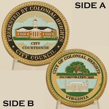 Colonial Heights Virginia City Council Courthouse Challenge Coin 3#A picture