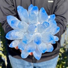 2.04LB New find blue phantom crystal quartz  cluster mineral specimen healing picture