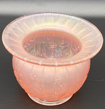 Fenton Velva Rose Stretch Glass Vase with Ribbed Floral Pattern Iridescent picture
