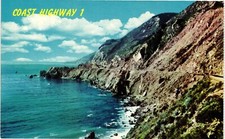 California Coast Highway 1 Rugged Shoreline Lime Creek Area 60s Vintage Postcard picture