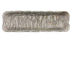 Arthur Court 1986 Elephant Safari Cast Aluminum Rectangular Serving Tray 19 x 6” picture