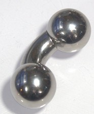 1- 00g 1/2 Big XL Steel 19mm Ball Prince Albert Guiche Frenum Ear Barbell Weight picture