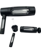 Portable Glass Water Pipe Aluminum Shell Black picture