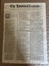 London Chronicle 1776 Revolutionary War Dec 21 1776 Full 8 Pg Paper. picture