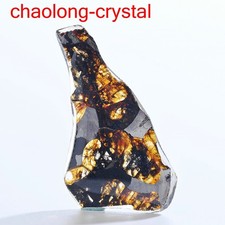 5.35Ct Brenham pallasite meteorite slice OLIVE METEORITE/USA DG1316 picture