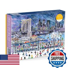 Galison Snowfall Over York City 1000 Piece Michael Storrings Jigsaw Puzzle picture