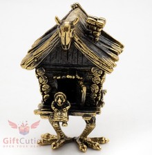 Solid Brass Figurine Magic Hut on Fowl's Legs Baba Yaga house IronWork picture