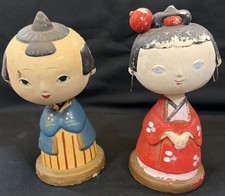 Vintage Japanese Bobble Head, Dolls . 6 Inches Tall .  picture