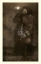 Eskimo Woman Lady Sharpshooter GUN AK Inuit Native RPPC Photo Postcard COPY picture