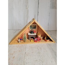 Vintage unique diagram Xmas kid attic wooden present unique table top home decor picture
