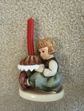 Hummel 338 “Birthday Cake” Figurine and Candle Holder TMK6, signed 1989 picture