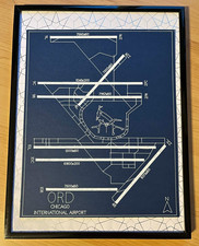 Chicago O'Hare International Airport Blueprint In Frame ORD Runway Airport Map picture