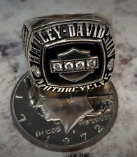 HUGE HEAVY HARLEY DAVIDSON 14k Gold & Diamonds Ring Sz 11-3/4 - 12 