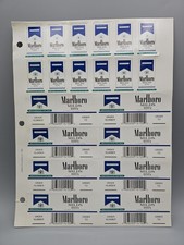 1999 Page Lot Of 20 Marlboro Vendor Display Glossy Sticker Tobacco Advertising picture