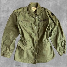 Vintage 1976 OG-107 Field Jacket Olive Green US Army Womens 16R REDCOM Patch picture