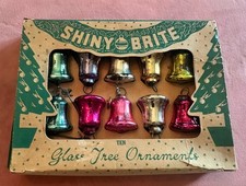 Vintage Shiny Brite Feather Tree Bell Ornaments picture