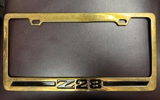 Rare Vintage Chevrolet Camaro Z28 License Plate Frame - SOLID BRASS picture