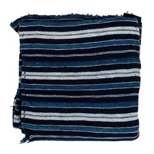 Striped African Indigo Cloth Ivory Coast Blue Cotton Handmade picture