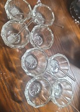 set of vintage clear pressed-glass open salt cellars (also called salt dips)... picture
