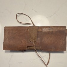 Vintage Holden Turin Italian Tooled Leather Roll Letter File Sort Desk Organizer picture