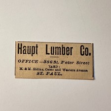 Haupt Lumber Co Office 386 St Peter Street St Paul 1888 MN Clipping 5AK9-S21 picture