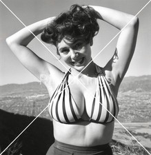 VERY RARE  1957  Vintage  2.25 b/w Negative Tranaparency Busty Art Meg Myles 1 picture