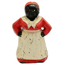 Antique Original Vintage Cast Iron Bank Figurine Doorstop picture
