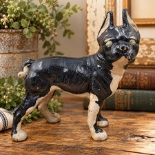 Antique Hubley Cast Iron Boston Terrier Dog Doorstop – Rare 10” Size – Original  picture