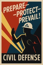 1950s Civil Defense Poster - Prepare, Protect, Prevail - 24x36 RARE Reprint picture