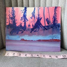 Original Lakota tipi sunset painting Harley Long Soldier Sioux 8X10 Art picture