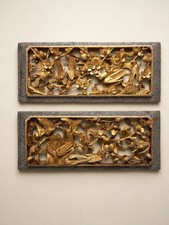 Antique Art Deco Chinese Wood Hand Carved picture