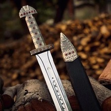 Handmade 39- Inch Viking Sword of Rangar lothbrok With Scabbard picture
