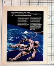 Vintage Rockwell International Space Ad Astronaut Apollo Skylab Communication picture