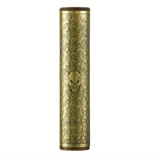 Retro Metal Cigarette Case Skull Embossed Cigar Case Portable Airtight Tube Wate picture
