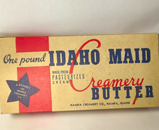 Vintage Idaho Maid Creamery Butter Box Nampa Idaho Dairy Packaging New Old Stock picture