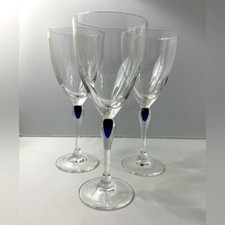 3 Cristal D'Arques Durand Venise Saphir Wine Drinking Glasses EUC picture