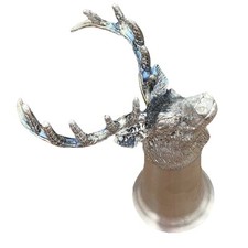 Jägermeister Bar Shot Glass Deer Stag Buck Elk Head Pewter & Stainless Metal Cup picture
