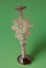 1999 Hayes Parker Pillar Statue Candle Holder Engraved Carved Stone. 16.5”x6”x5” picture