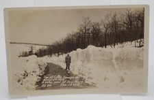 Top of Savage Mt April 1928 Frostburg US 40 Snow Real Picture Antique Postcard picture