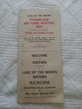 henderson road map vintage lake of the woods fish game kenora red Indian oil ads picture
