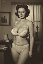 Vintage Lady Pin-Up Risque 4x6 Photo picture