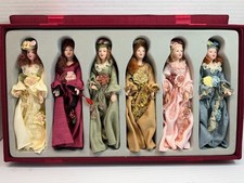 Set of 6 Victorian Women Porcelain Christmas Ornaments 7