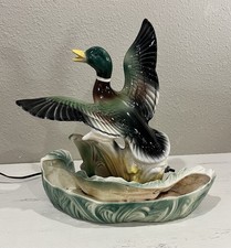 1954 Lane And Co Van Nuys Calif Ceramic Mallard Duck Flight Lamp Planter Vintage picture