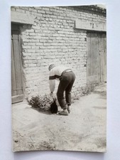 Handsome young man affectionate guy catches a rabbit gay interest Vintage Photo picture