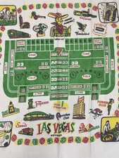 Vintage 40s 50s Souvenir Las Vegas Nevada State Tablecloth picture