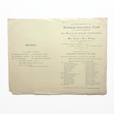 Antique 1892 Burnham Industrial Farm Benefit Program Berkeley Lyceum NYC Theatre picture