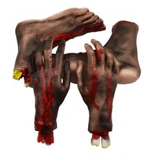 Xonor Halloween Severed Hands Feet Set Scary Bloody Broken Body Parts  picture